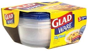 img 1 attached to 🍲 GladWare Big Bowl Containers with Lids, Round Size, 6 Cups - Pack of 3