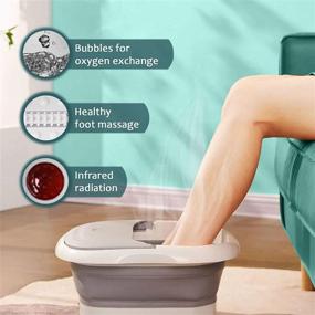 img 3 attached to 💆 Electric Foot Bath Massager with Heat, Bubbles and Collapsible Tub for Foot Spa, Massaging Rollers, Remote Control, Adjustable Temperature, Infrared Light, Easy Operation