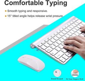 img 3 attached to 💻 Energy-Saving Keyboard and Mouse Combo: TRELC 2.4G Ultra Thin Wireless Keyboard and Slim DPI Adjustable Mouse for PC, Desktop, Computer, Notebook, Laptop, Smart TV – Silent Click, Silver