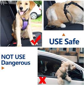 img 3 attached to 🐶 Pawaboo Dog Seatbelt - Chew-Proof Leash Extender for Car Safety - Coated Steel Rope with Clip Strap - Heavy Duty Carabiner - Attaches to Latch Bar and Headrest Support Rod