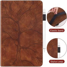 img 3 attached to 📱 Pefcase iPad Mini 5 Case, Apple iPad Mini 1/2/3/4/5th Generation Cover, Multi-Angle Viewing Folio Smart PU Leather Cover with Auto Sleep/Wake 7.9" - Life Tree Brown