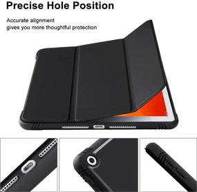 img 2 attached to 📱 SIWENGDE iPad Case 9th/8th/7th Gen: Slim Lightweight Trifold Stand Smart Cover, Shock Absorption, Soft TPU Back Protective Case, Auto Wake/Sleep (Black)