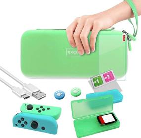 img 2 attached to Complete Accessories Kit for Switch Animal Crossing & OLED 🎮 Model: Carrying Case, Joy Con Covers, Screen Protector, Thumb Grips, USB-C Cable