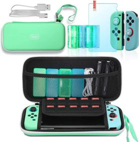 img 4 attached to Complete Accessories Kit for Switch Animal Crossing & OLED 🎮 Model: Carrying Case, Joy Con Covers, Screen Protector, Thumb Grips, USB-C Cable