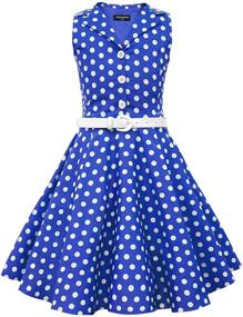 img 4 attached to BlackButterfly Kids 'Holly': Vintage Polka Dot 50's Girls Dress in Classic Style