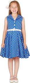img 2 attached to BlackButterfly Kids 'Holly': Vintage Polka Dot 50's Girls Dress in Classic Style