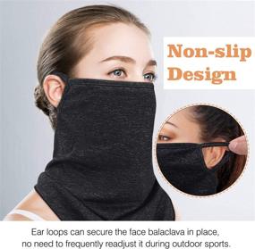 img 1 attached to 🧣 MoKo Scarf Mask Bandana with Ear Loops: A 3 Pack of Neck Gaiters and Balaclavas with Filter Pocket for Outdoor Use by Women and Men