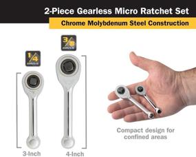 img 3 attached to 🔧 Efficient Titan 18202 Gearless Micro Ratchet Set: 2-Piece 1/4-Inch and 3/8-Inch Drive