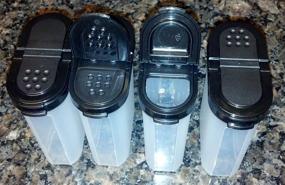 img 3 attached to Tupperware Large Spice Shaker Set of Four: Enhance Your Kitchen Organization with Black Seals