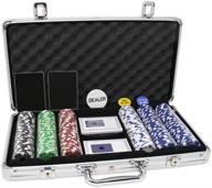 🃏 da vinci 300 11.5 gram striped poker chip set with 3 dealer buttons, 2 decks of cards, and case logo