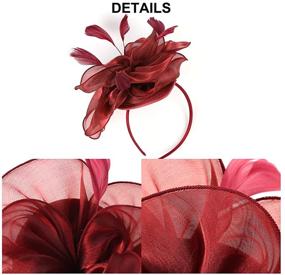 img 2 attached to JIAHANG Fascinators Headband Cocktail Headwear Women's Accessories and Special Occasion Accessories