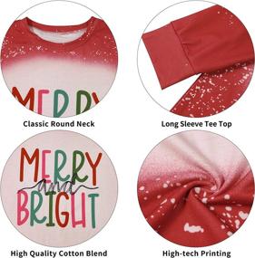 img 1 attached to 🌲 MOUSYA Merry Bright Christmas T-Shirt: Colorful Letter Printed Sweatshirt for Women - Casual Long Sleeve Round Neck Pullover Tops