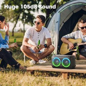 img 1 attached to 🔊 W-KING Super Punchy Bass Bluetooth Speaker - 80W, 105dB Sound, Portable Wireless Speakers with LED Lights and Long Battery Life - Bluetooth 5.0, USB Playback - Loud Party Speaker (Non-Waterproof)