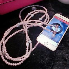 img 1 attached to New Fashion Women Girl Rhinestone Jewelry Design Pearl Necklace Earphones