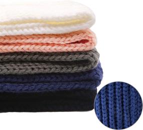img 2 attached to 🧣 Детские зимние вязаные шарфы-шарфы, толстые подогреватели шеи для малышей, мальчиков, девочек - варианты однотонные цвета