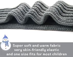 img 3 attached to 🧣 Детские зимние вязаные шарфы-шарфы, толстые подогреватели шеи для малышей, мальчиков, девочек - варианты однотонные цвета