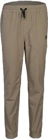 img 3 attached to 👖 Stylish Khaki Hurley Woven Jogger Pants - Boys' Clothing for Comfort and Trendy Looks