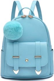 img 4 attached to Fashion Backpack Teenage Leather Shoulder Backpacks