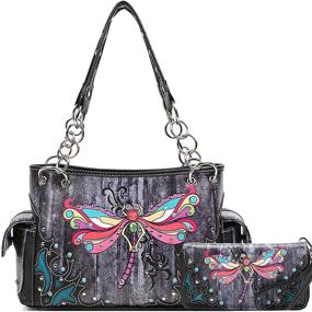 img 4 attached to Colorful Dragonfly Western Concealed Shoulder Women's Handbags & Wallets in Shoulder Bags