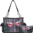 colorful dragonfly western concealed shoulder women's handbags & wallets in shoulder bags logo