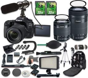 img 4 attached to 📸 Комплект камеры Canon EOS 80D DSLR: объективы EF-S 18-55 мм и 55-250 мм + 2 карты SD объемом 32 ГБ + микрофон + светодиодный светильник