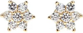 img 3 attached to 🌼 Stunning 14k Yellow Gold Cubic Zirconia Mini Flower Screw Back Stud Earrings: Pink or White Flower