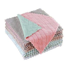 img 4 attached to Multi-Purpose Coral Velvet Dish Towel: Double-Sided Absorbent Cloths for Efficient Household Cleaning