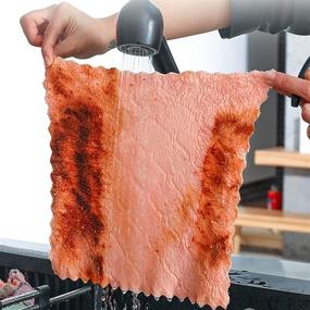 img 1 attached to Multi-Purpose Coral Velvet Dish Towel: Double-Sided Absorbent Cloths for Efficient Household Cleaning