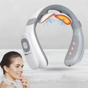 img 4 attached to 🔥 Alicorn Pulse TENS Smart Neck Relax Massager with Heat: Ultimate Wireless Cordless Deep Tissue Muscle Stimulation for Soothing Therapy