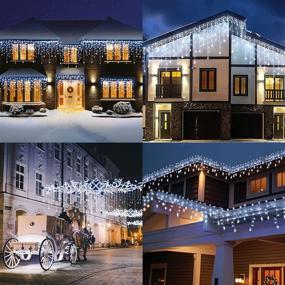 img 3 attached to 🎄 Christmas Icicle Lights - 33ft 400 LED Twinkle Lights for Xmas Decoration, Party, & Wedding