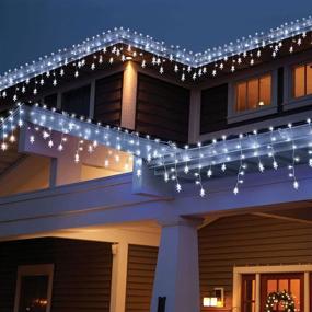 img 1 attached to 🎄 Christmas Icicle Lights - 33ft 400 LED Twinkle Lights for Xmas Decoration, Party, & Wedding