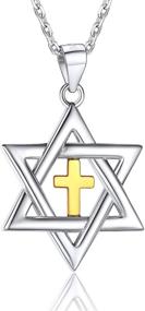 img 4 attached to 🌟 Stainless Steel/18K Gold Plated Star of David Necklace with Chain - Megan Star Pendant Jewish Jewelry Israel Necklaces for Men and Women (22 Inch)
