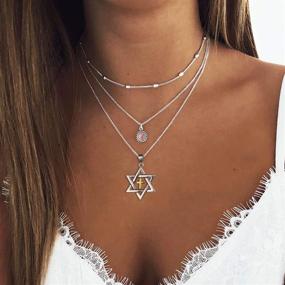 img 3 attached to 🌟 Stainless Steel/18K Gold Plated Star of David Necklace with Chain - Megan Star Pendant Jewish Jewelry Israel Necklaces for Men and Women (22 Inch)
