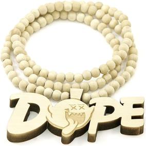 img 2 attached to 👻 GWOOD Ghost Dope Boo Good Wood Pendant Replica 36 Inch Bead Necklace - Unique Hip-Hop Style Jewelry for Statement-Makers