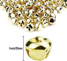 img 3 attached to 120pcs 1-Inch Golden Jingle Bells for Christmas by Augshy