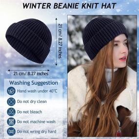 img 2 attached to 👒 Syhood Winter Beanie Knit Hat for Men Women - Warm Slouchy Stretchy Soft Headwear - Daily Ribbed Cap Beanie Hat