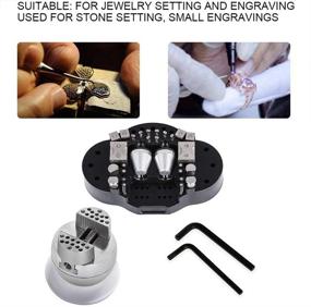 img 2 attached to 🔧 360°Rotation Ball Vise Engraving Tool Kit with 30 PCS Jewelry Engraving Attachments, Professional Grade - Standard Block (3inch)