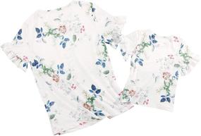 img 3 attached to Somlatrecy Matching T Shirts Blouse Floral Girls' Clothing