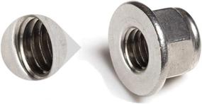 img 1 attached to Pack of 25 M5 x 0.8 A2 Stainless Steel DIN 6926 Hex Flange Nylon Insert Lock Nuts by FullerKreg, 304 Stainless Steel, Bright Finish