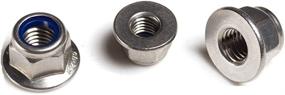 img 2 attached to Pack of 25 M5 x 0.8 A2 Stainless Steel DIN 6926 Hex Flange Nylon Insert Lock Nuts by FullerKreg, 304 Stainless Steel, Bright Finish