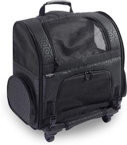 img 1 attached to 🐾 Stylish and Practical: Gen7Pets Black Geometric Roller-Carrier for Traveling Pets