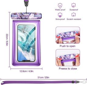 img 3 attached to 📱 SURITCH Universal Waterproof Phone Case - Purple Marble, Floating Phone Pouch for iPhone 12, 11 Pro Max, XR, XS Max, SE 2020, Galaxy Note 20, S20 Ultra, S10, S9 Plus - Up to 6.9"" - Improved SEO