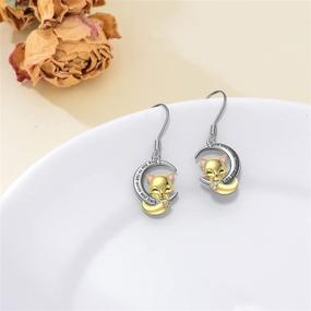 img 2 attached to 🐾 RMREWY Animal Earring: Adorable, 925 Sterling Silver Dangle Earrings for Women - Shop Now!