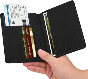 img 3 attached to 👜 Fintie Passport Holder Travel Wallet - RFID Blocking PU Leather Case for Cards - Stylish Travel Accessories