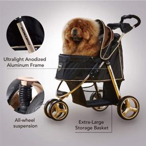 img 1 attached to ibiyaya 3 Wheel Dog Stroller for Small, Medium Dogs | Cup Holders, Aluminum Frame | Up to 44 lbs Pet Capacity