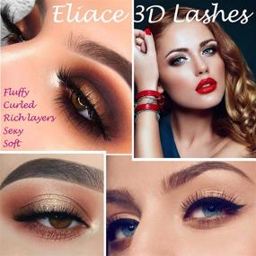 img 3 attached to 💄 Get Glamorous with the Eliace 50 Pairs 5 Styles Cat Eye Lashes Bulk Handmade False Eyelashes Set - Professional Makeup Kit with Natural Look Wispies, Soft & Comfortable, includes False Lashes Tweezers