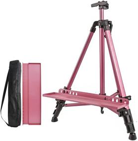 img 4 attached to 🎨 Coestai 60" Adjustable Painting Easel Stand - Aluminum Art Easel with Tray Display Stand (Rose), Ideal for Painting Canvases!