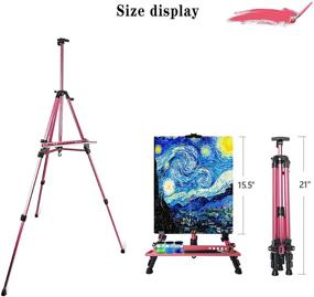 img 1 attached to 🎨 Coestai 60" Adjustable Painting Easel Stand - Aluminum Art Easel with Tray Display Stand (Rose), Ideal for Painting Canvases!