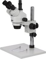 🔬 amscope sm-1tz professional trinocular stereo zoom microscope with ambient lighting and large pillar-style table stand - 3.5x-90x magnification, 0.7x-4.5x zoom objective - includes 0.5x and 2.0x barlow lenses logo