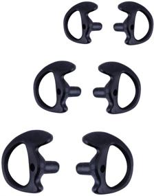 img 2 attached to 🎧 AIRSN Replacement Earmold Earbud Earplug for Motorola Kenwood Two-Way Radio Air Acoustic Coil Tube Audio Kits - Black, 2 Pairs (Medium Size)